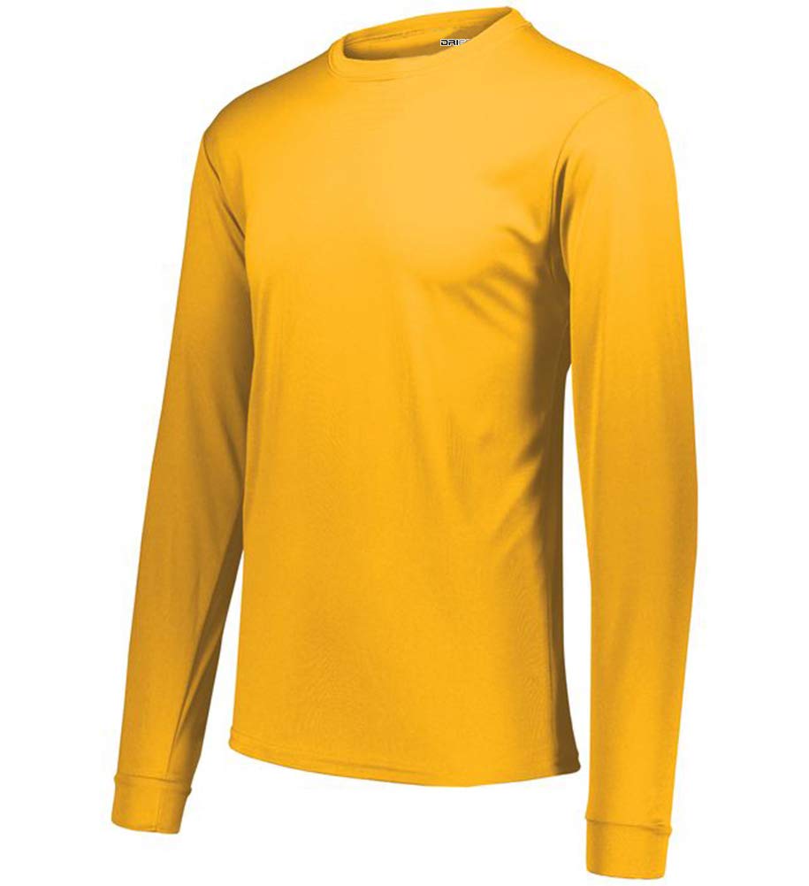 DRIEQUIP Mens Moisture Wicking Long Sleeve Tee-L-Gold