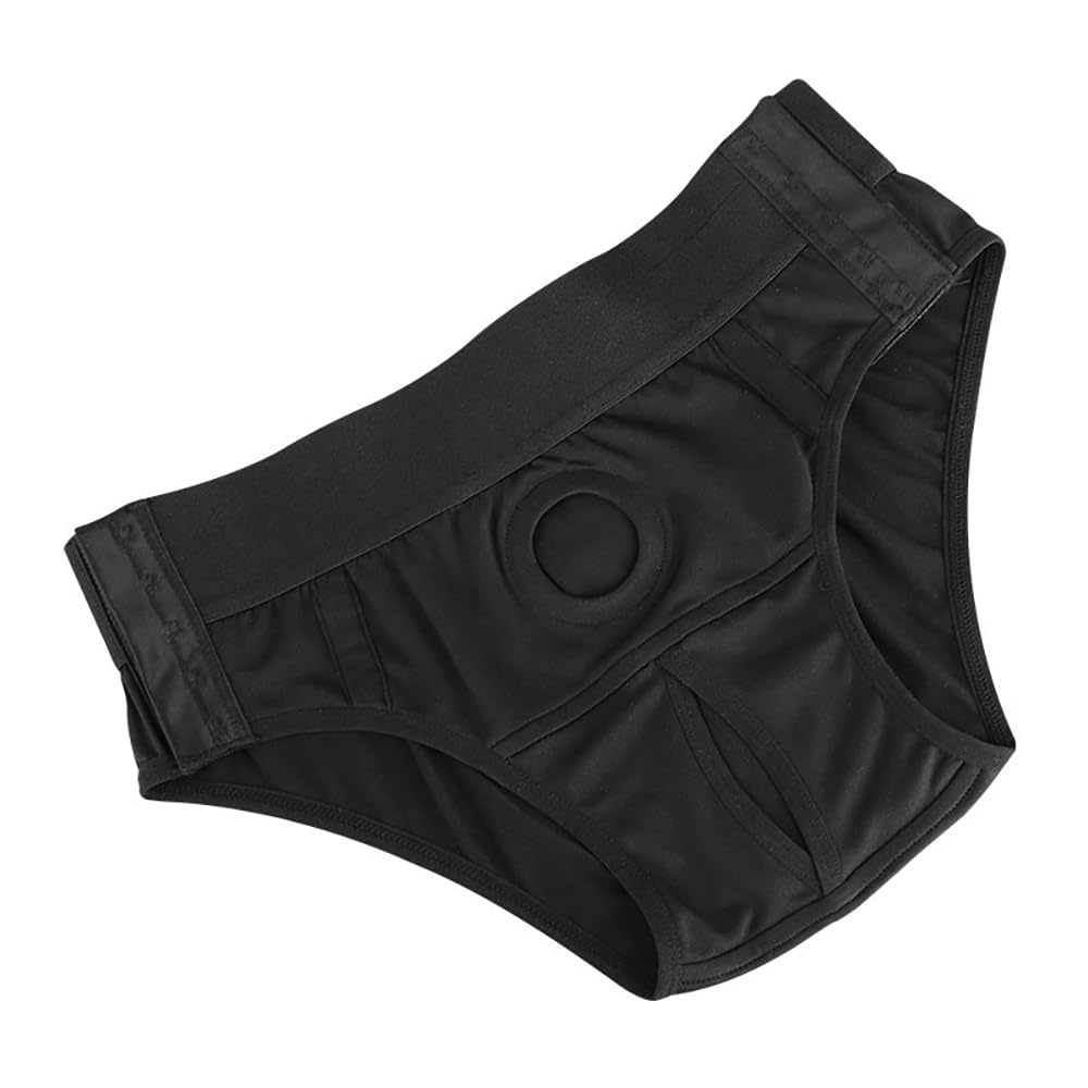 Arnés strap-on ajustable sin tirantes con anillo de silicona – diseño boxer unisex para mujeres y hombres cómodo y versátil compatible con dildo (sin dildo incluido)