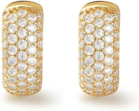 2ct Moissanite Hoop Earrings for Women Men, Vintage Hoops Earrings Brilliant Round Iced Out, D Color VVS1 18K Gold Plated 925 Sterling Silver Hypoallergenic, Lab Created Diamond Gift - Image 6