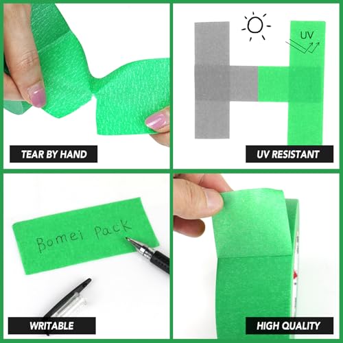 Image of BOMEI PACK 4 inch Painters Tape, 3D Printing Tape 4 Inches x 55 Yards for Laser Cutting, 21-Day Clean Removal Wide Green Masking Tape