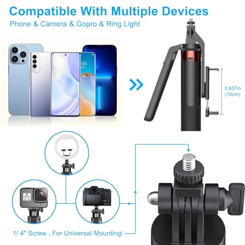 Image of FKU 71-inch Selfie Stick with Tripod Stand 360 Degree, Rechargeable Bluetooth Remote with Balance Handle, with1 /4 Screw (P185 Longest Selfie Stick)