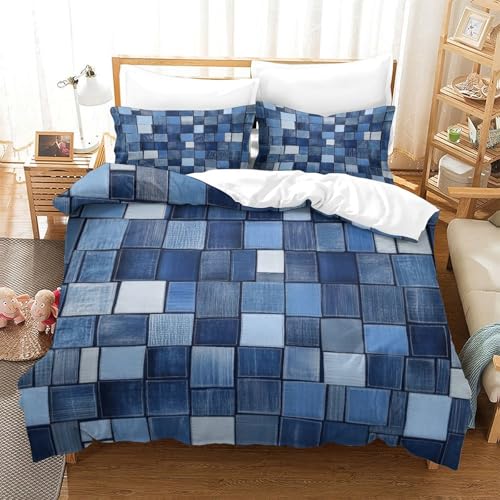 Housse de couette microfibre ultra douce 140x200cm lit single bleu - 3