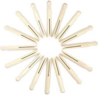 Hanobo 25 Pack Round Wooden Traditional Clothespins for Crafts and Laundry, 4.3 Inches Long