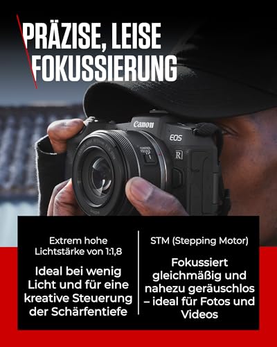 Canon RF 50mm F1.8 STM Objektiv | Kompakt und leicht, hohe Lichtstärke von 1:1,8, kompatibel mit Allen Canon Kameras der EOS R Serie Schwarz – Bild 4