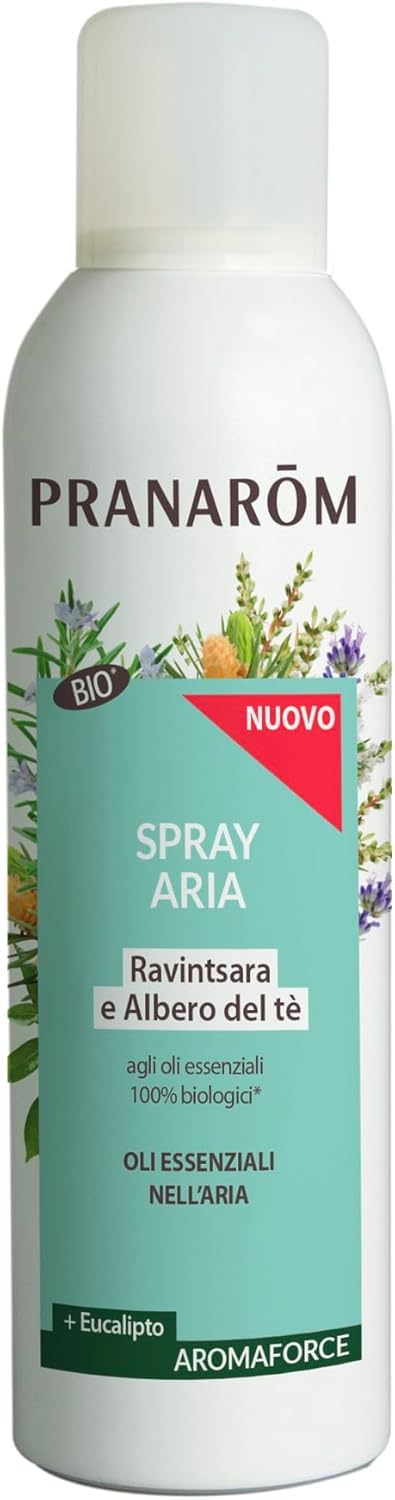 PRANARÔM - Aromaforce - Spray purificante con Oli Essenziali - Ravintsara e Tea Tree - Purifica l'Aria - Sensazione di freschezza - 150 ml
