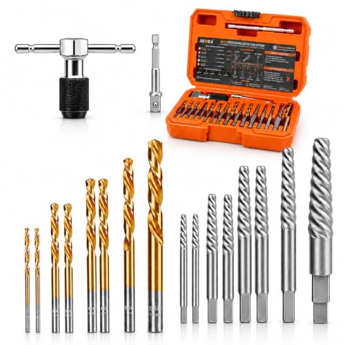 XEWEA 18-Piece Spiral Screw Extractor Set with T-Handle