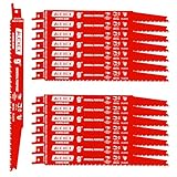 15 Pack 9 Inch 8/14TPI Reciprocating Saw Blades for Nail-Embedded Wood and Metal Cutting, Bi-Metal Sawzall Blades for General Purpose Cuts, Metal Demolition and PVC Pallets, for Diablo Sawzall Blades