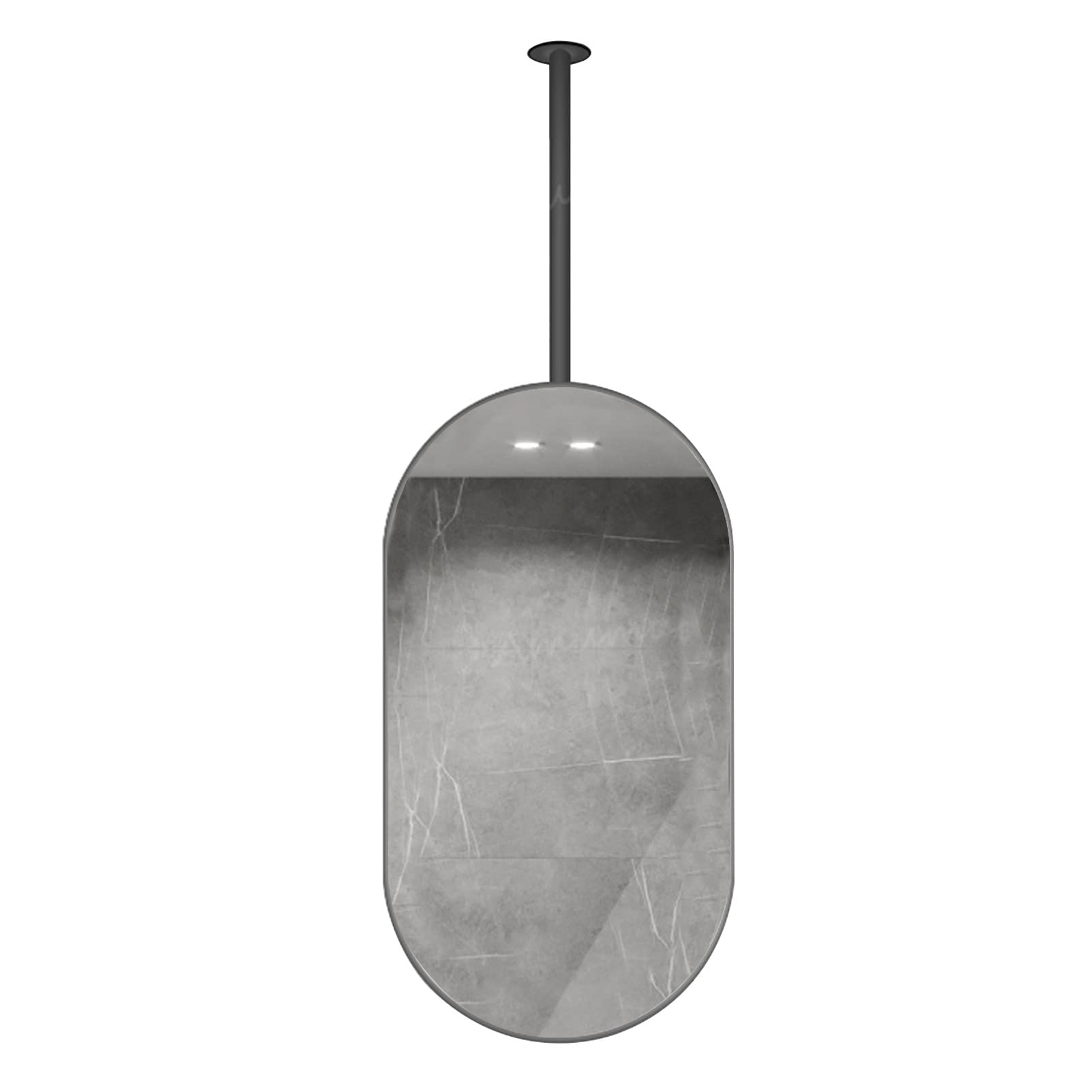 Specchio Ovale da Parete con Struttura in Metallo, Grandi specchi per Il Trucco di vanità HD per l'ingresso del Soggiorno del Bagno del Bagno Specchi appesi a soffitto Moderni Neri (dimensio