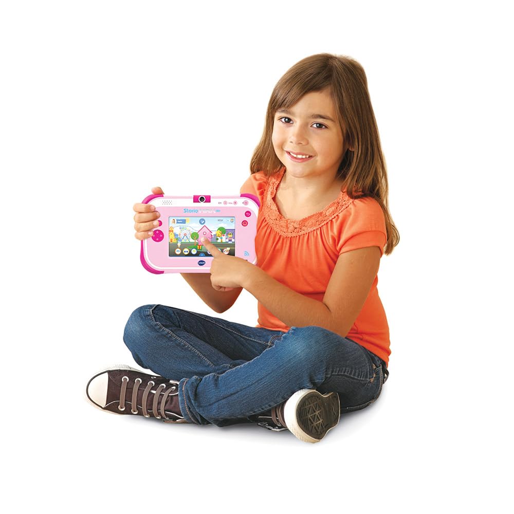 VTech - Storio MAX 2.0 Różowy, edukacyjny i bezpieczny tablet dla dzieci z 5-calowym kolorowym ekranem, WiFi, Android, aparat, prezent dla dzieci w wieku od 3 lat do 11 lat - Zawartość w języku