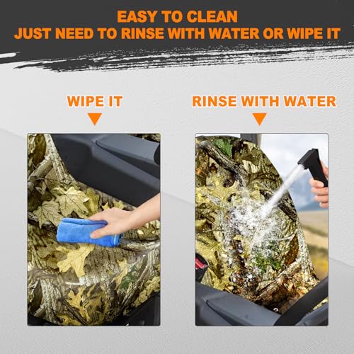 Image of BORDAN UTV Seat Cover Camo, Waterproof Seat Cover Set for 2004-2021 Yamaha Rhino 700 660 450, Heavy Duty 1680D Full Protection Outdoor Camo Cover Set(2 PCS)