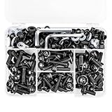 YAJBHnzpt Jeu de boulons et vis de carénage compatibles avec ZX6R ZX7R ZX9R ZX10R ZX12R ZX14R 650 650R 1000 Z750 Z1000 ZZR600(1 Set-Black)