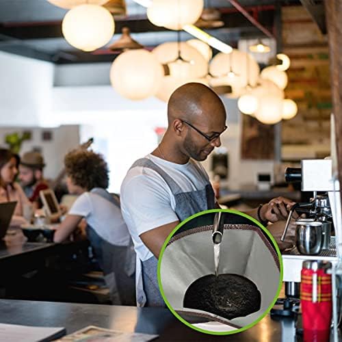 Eucteje Stainless Steel Coffee Filter Permanent Filter Reusable Filter Bags Compatible with V60 and Chemex for Pour Over Filter Holder Hand Filter Coffee Machine (Size 4, 1-4 Cups)