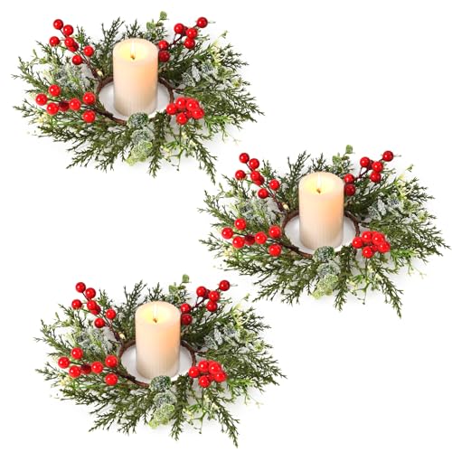 Weihnachts Kerzenringe Weihnachten Teelichthalter Votivkerzenhalter...