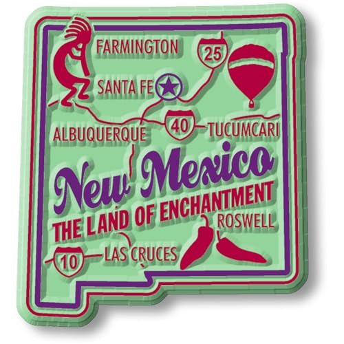 Imán decorativo New Mexico premium de 2 x 2.2 pulgadas miniatura 1