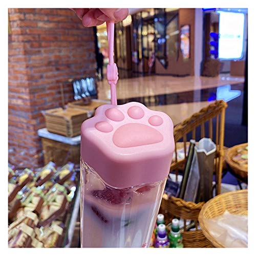 Water Cup Nieuwe Mooie Waterfles Creatieve Leuke Transparante Plastic Melk Drinkbeker Draagbare Anti Fall Cups Met Handvat (Capaciteit: 500 ml, Kleur: Blauw) - Image 7