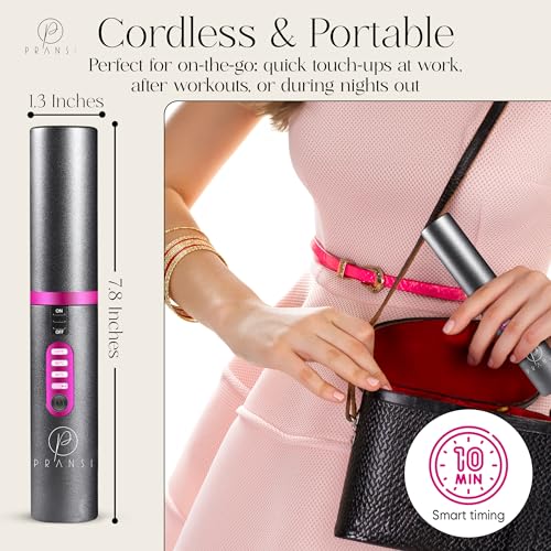 Pransi XB-5L33-4Z0P-02 Mini Cordless Hair Straightener Travel - Ceramic Cordless Flat Iron Portable Hair Straightener thumb #1