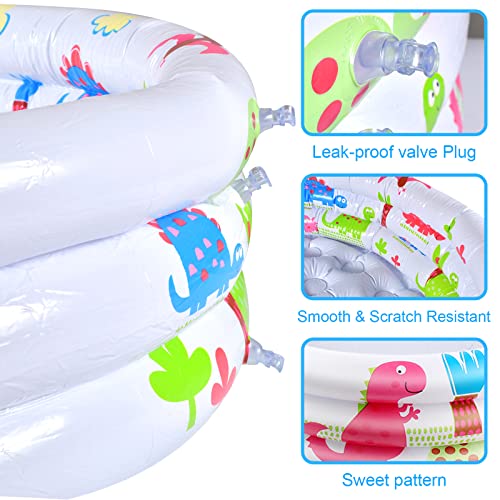 ZeYou Planschbecken, Aufblasbares Kinderpool Babypool Ø 90x28cm Kinder Aufstellpool Aufblasbarem Baby Pool Rund Schwimmbecken Kinder Schwimmbad
