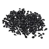 sourcing map 400g/0.88lb 7-9mm Caídas Virutas Piedra, Natural Triturado Cristal Cuarzo Irregular Pulido Piedras Grava Decoración para Acuario Plantas Jarrón Relleno, Negro