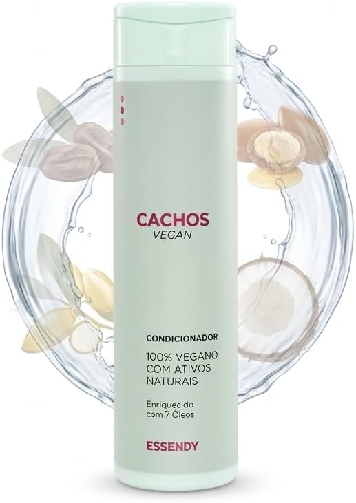 Condicionador Cachos Vegan 250ML – Hidratação Profunda, Desembaraço e Controle de Frizz – Com 7 Óleos Naturais – Fórmula Vegana e Livre de Sulfatos