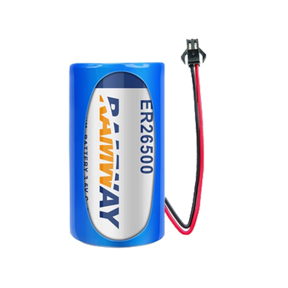 MEELER 4 PCS C Size 3.6V 9000mAh Lithium Battery for ER26500 with SM Black Plug