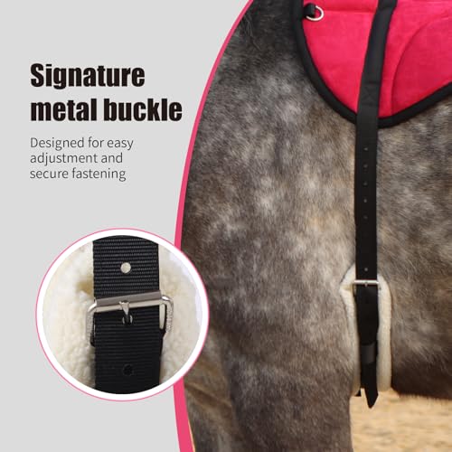 Image of Harrison Howard Ergonomically Designed Correct Bareback Pad with Side Pockets Extra Thick Center for Maximum Support Anti-Slip Bareback Pad Comes with Matching Girth