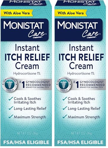 Image of Monistat Instant Itch Relief Cream for Women,Fragrance-Free Formula with Aloe Vera Soothes and Cools Vaginal Itch,1 Oz,(Pack of 2)