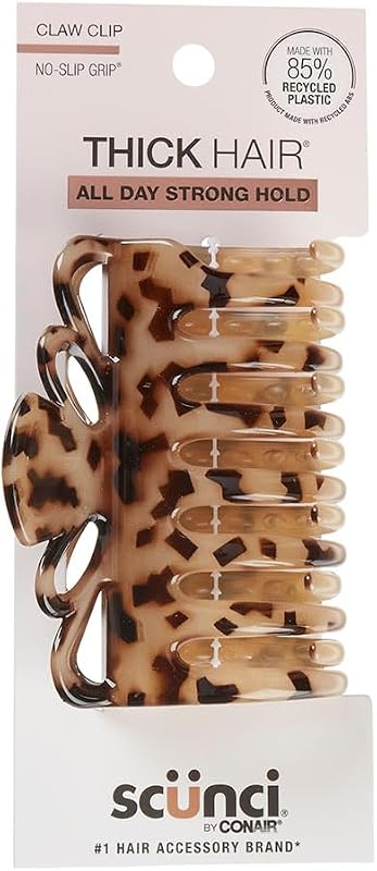 Scunci by Conair claw clips for thick hair - hair accessories for women- claw clip - for all hair types - trendy hair accessories -Tortoise - 1 Count