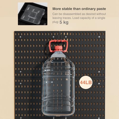 HENSHOW Stecktafel-Kombinationsset, 4 Pack Pegboard with Zubehör für Bastelorganisation, Ornament-Ausstellung, Kinderzimmer-Aufbewahrung, Kein Stanzen erforderlich, Modular Wand-Organizer, 30 * 30cm