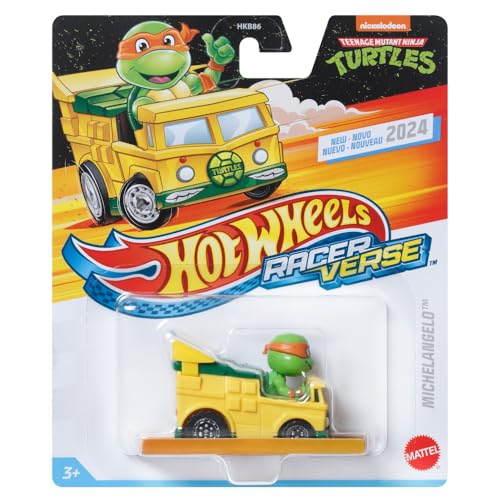 Hot Wheels RacerVerse Michelangelo en Party Wagon 1:64 miniatura 1