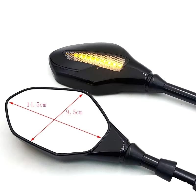 Espejo retrovisor universal con luz LED intermitente de alta potencia 3