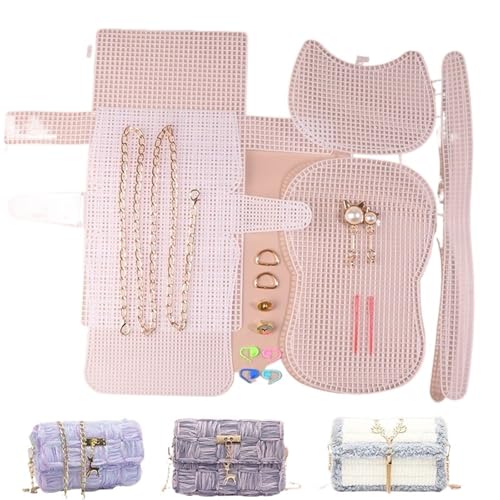 Malla de plástico para tejer sin que el bolso pierda su forma con el kit de manualidades 4
