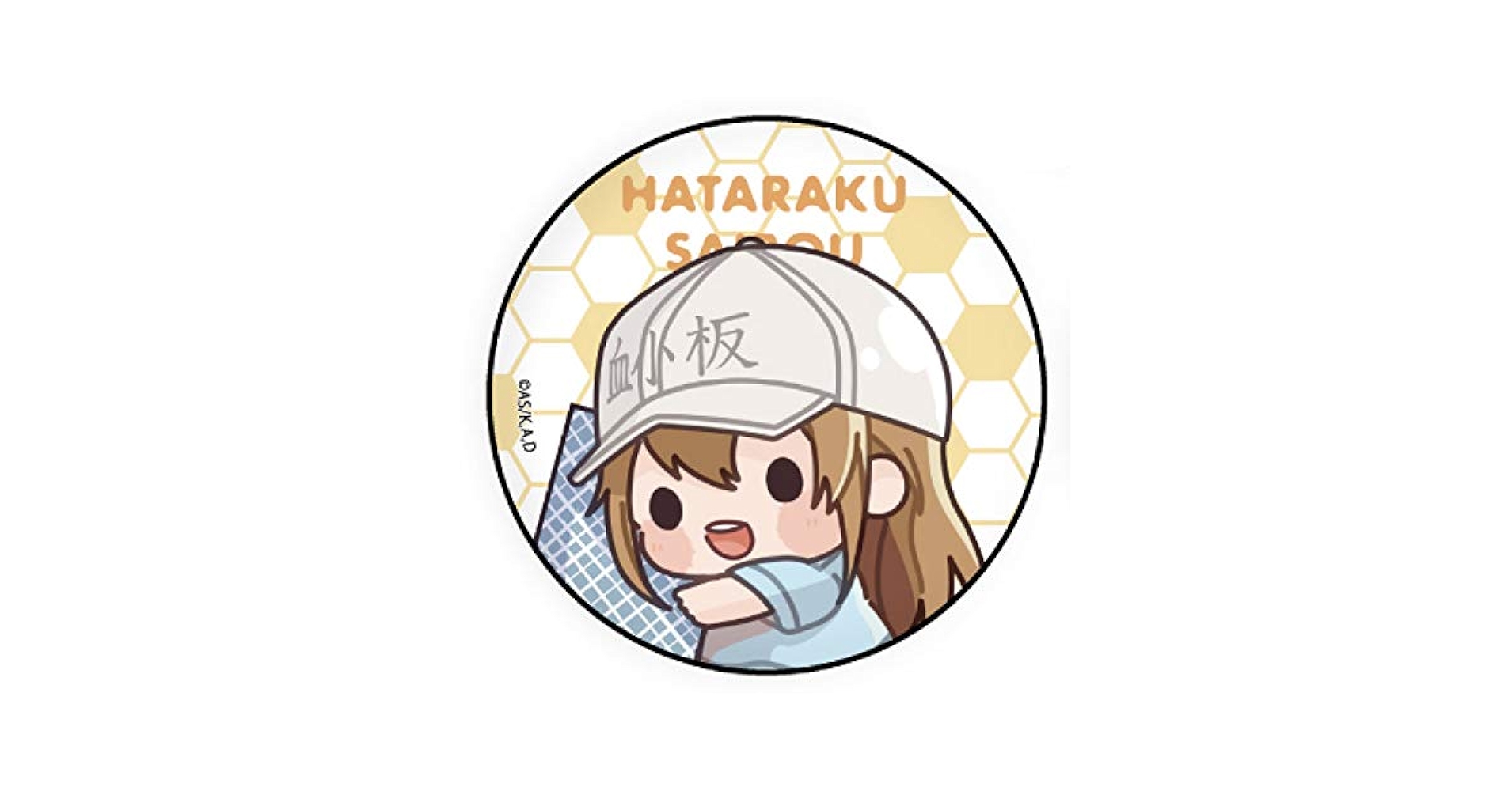 新品★はたらく細胞【血小板】プリンセスカフェ★缶バッジ ☆非売品☆ はたらく細胞×シスメックス コラボ 缶バッジ 