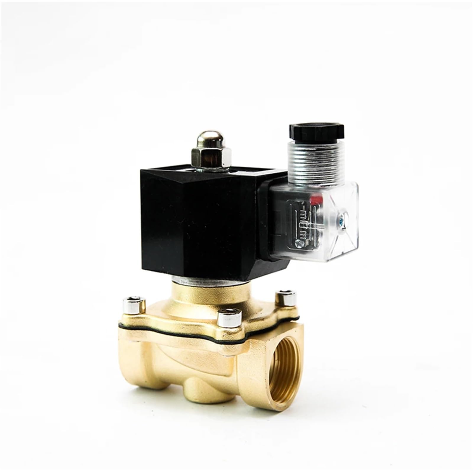 3/8" Brass Electric Solenoid Valve IP65 Waterproof Normally Closed with LED Power Indicato24V 12V 220V 110V (G-110VAC-NBR-SEAL)