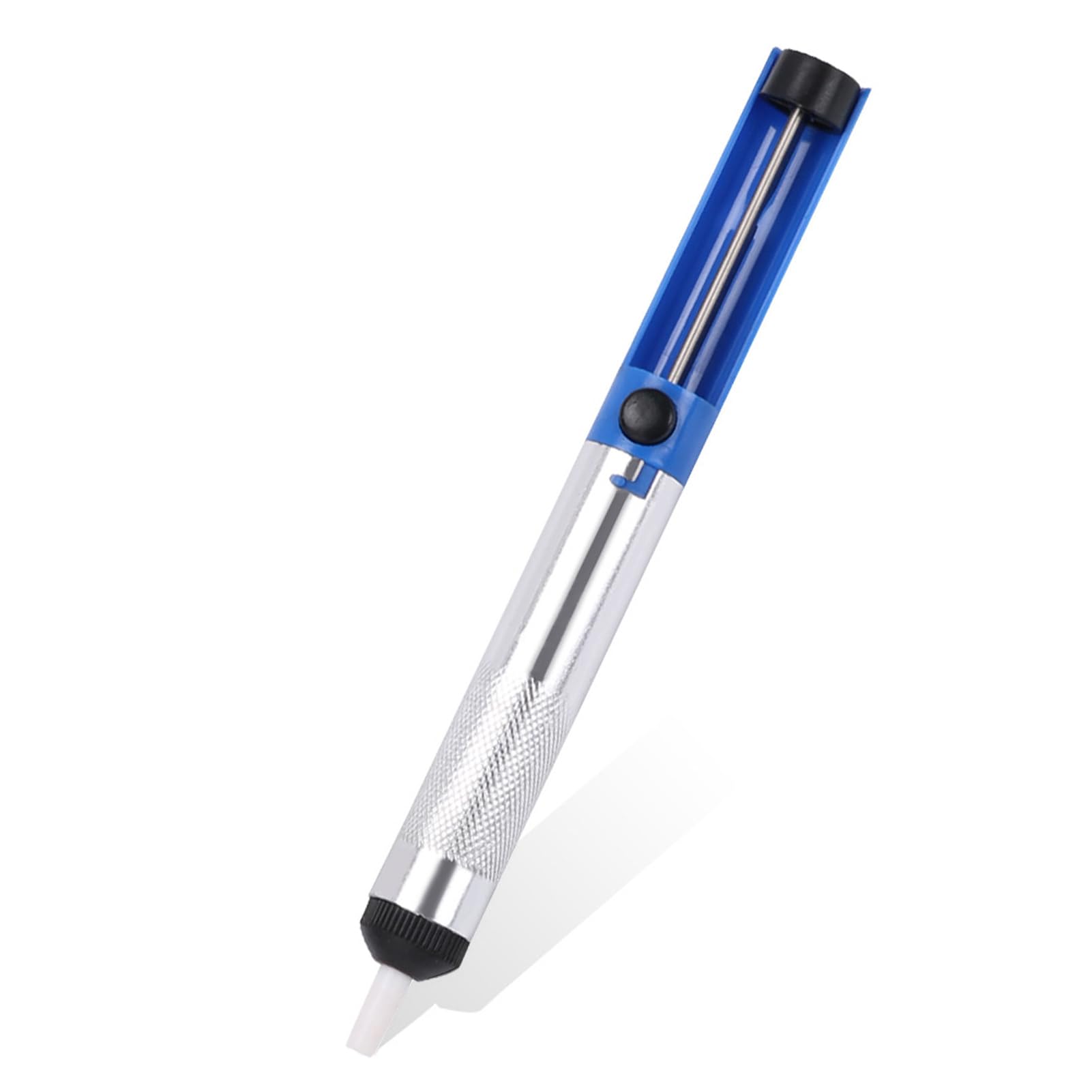 Pompa per saldatura, set di pompe dissaldanti, pompa per valvole dissaldanti in lega di alluminio, ugello in silicone resistente alle alte temperature per aspirazione e saldatura (color: 19 x 1,96 cm)