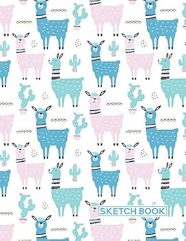 Sketch Book: Pink and Blue Llamas | Personalized Artist Sketchbook | 109 Blank Pages | Sketching, Drawing and Creative Doodling | Notebook Journal to Draw In | Art Workbook