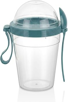 600 ml Grano M sli Kab  Ka kl  Hazneli Meyveli Yo urt Kab  Piknik   At t rmal k Gevrek Diyet Tutama l  M sli Granola S t Barda  G da Saklama Kab  1, Lacivert