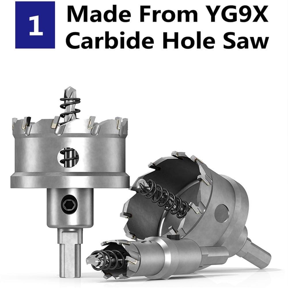 1 pieza de sierra de corona de carburo de tungsteno, abridor de agujeros de metal de acero inoxidable, broca expandible, 110 mm