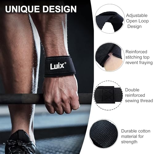 Weight Lifting Straps, Weight Lifting Wrist Straps, Heavy Duty Gym Straps with 5MM Neoprene Padded Support, Power Deadlift Barbells Non Slip Exercise, Weightlifting Bodybuilding Workout - Image 4