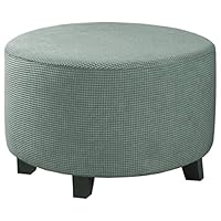Copri Pouf Rotondo Elasticizzato - Jacquard Lavabile, Grigio Chiaro, Taglia X-Grande - Foto 12