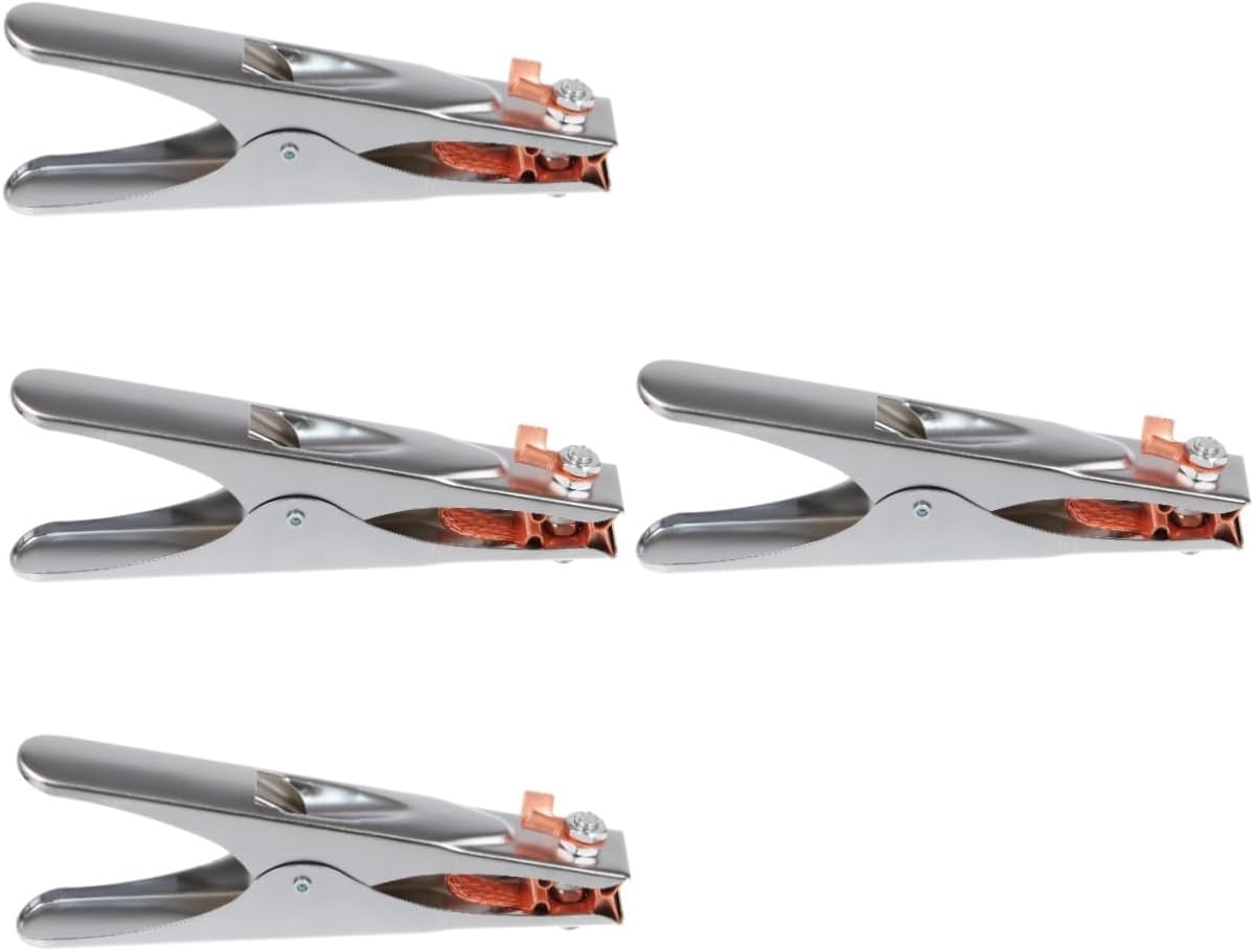 Tofficu 4pcs Welder Grounding Clip Shape -plated Ground Clamp for Tig Arc Welding Heavy-duty Electrical Device Safety Versatile Grounding