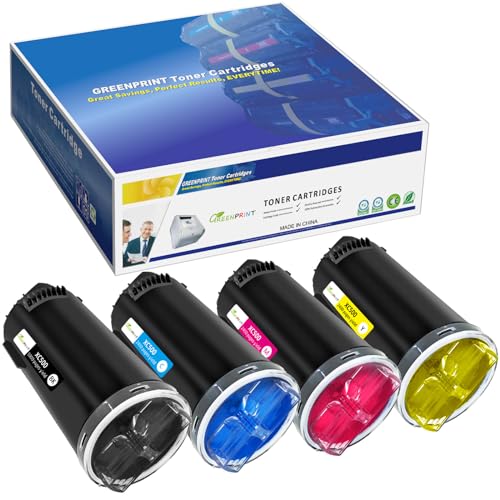 4 Colors Compatible Toner Cartridges for Xerox C500 C505 Series (Black Cyan Magenta Yellow) 5000 Pages for Black & 2400 Pages for C / M / Y for Xerox VersaLink C500 C505 Laser - Packaging May Vary
