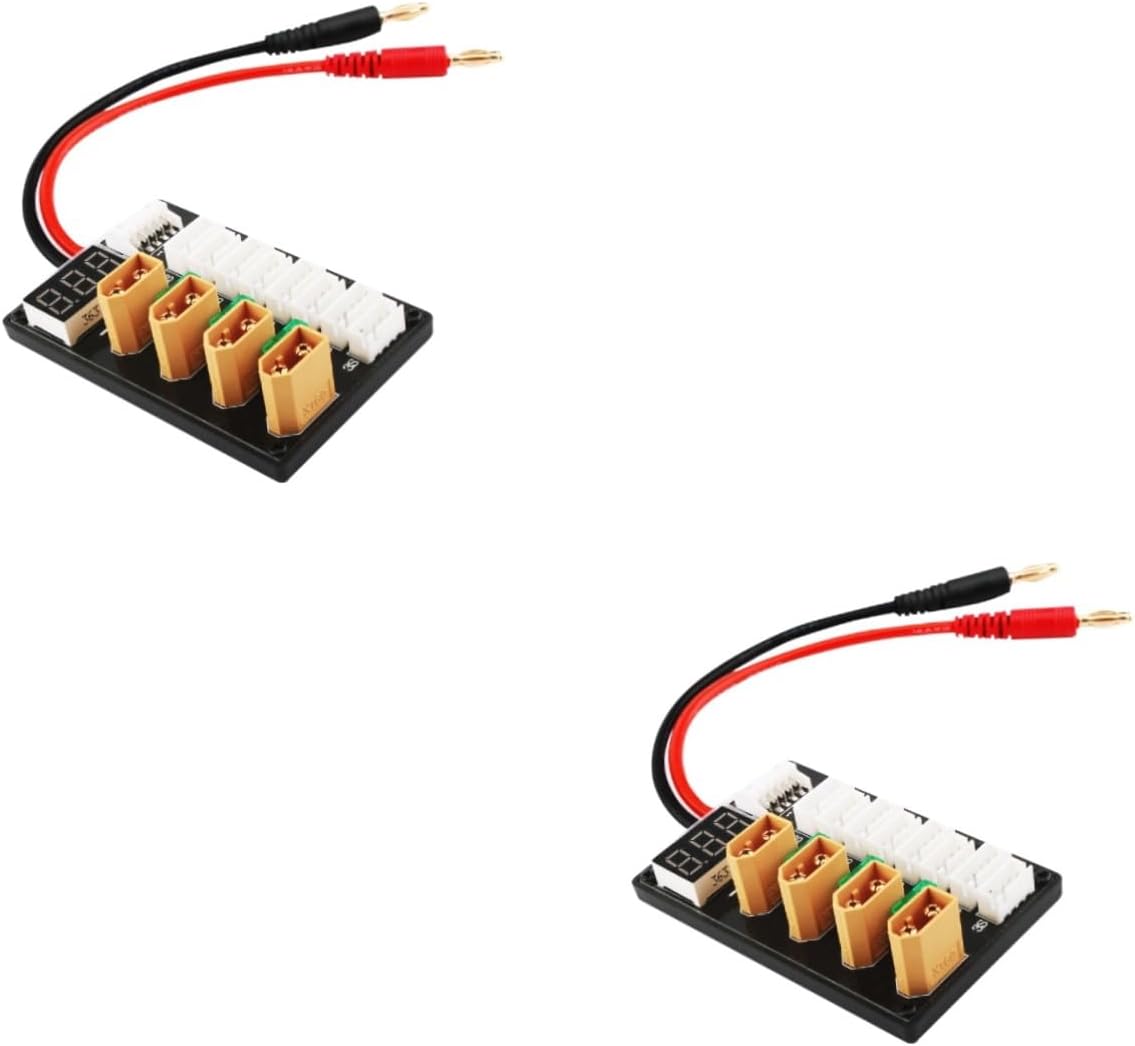 Gadpiparty 2pcs Parallel Charging Board Charging Adaptor for Batteries Channels Output Case for Safety Efficient Heat Dissipation Compact Design