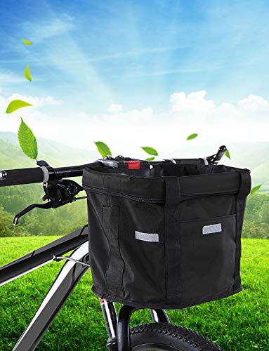 Festnight Cesta de bicicleta dianteira removível impermeável bicicleta guiador cesta Pet transportad