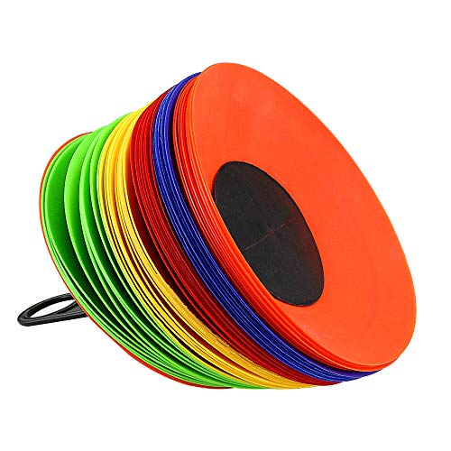 Faxco 50 Pcs Mark Disk, Soccer Cones With Holder For Training, Football, Sports, Field Cone Markers Outdoor Games Supplies(5 Colors) #TOP2