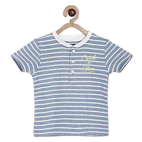 Image of Mini Klub Boys Blue Stripes T-Shirt Pack of 1
