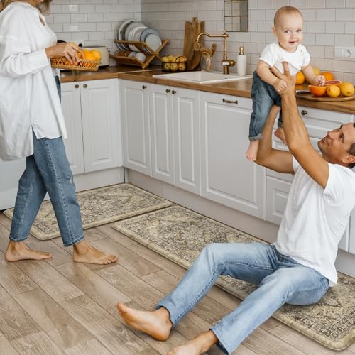 Kimode Anti Fatigue Kitchen Mat, Boho Distressed Kitchen Rugs Sets Of 2 thumb #8