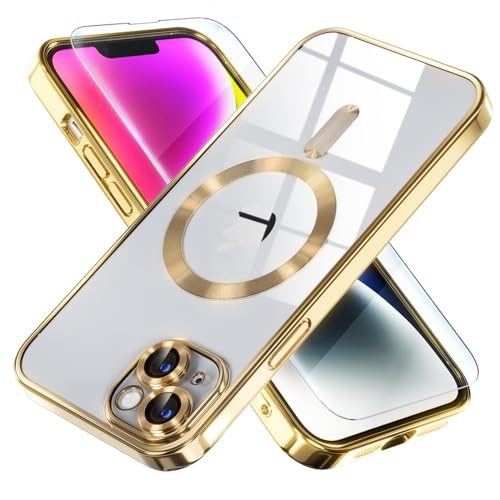 Image of Misea Magnetic for iPhone 14 Case Compatible with MagSafe Gold