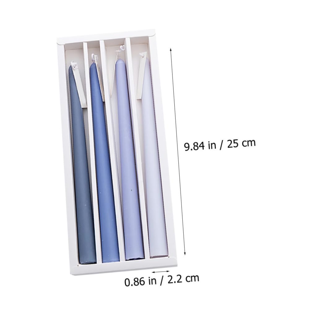 Candele Profumate Blu a Colonna Lunghe in Paraffina 4 Pezzi senza Fumo per Intima e Atmosfera Accogliente Design Raffinato