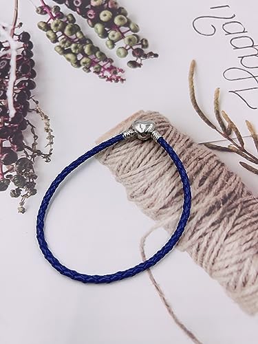 3mm Leather Charm Bracelet Heart Barrel Snap Clasp Handmade Braided Wristband for European Pandora Charm Bead Multiple Sizes 16-21CM2