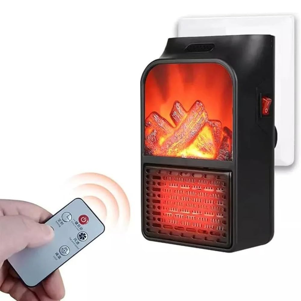 Lapras 𝟏𝟓 𝐘𝐞𝐚𝐫𝐬 𝐆𝐮𝐚𝐫𝐚𝐧𝐭𝐞𝐞 900W Plug In Mini Electric Heater with Flame Effect, Digital Display, Adjustable Thermostat, 12h Timer, Remote Control, Compact Wall Outlet Space Heater 220V-image-45